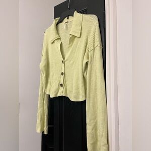 Free People Light Green Cardigan